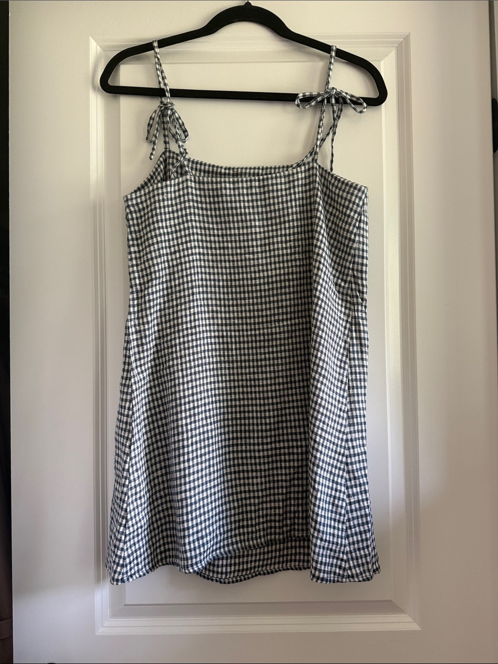 Women’s Gingham Tie-Strap Mini Dress - Picture 2 of 3